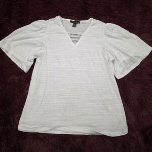 Chaps Ivory V-Neck Women's Top